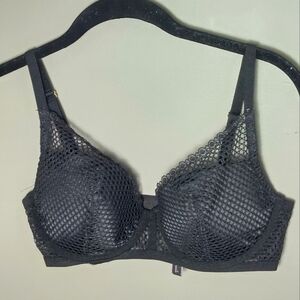 Victoria's Secret Fishnet Overlay Whimsigoth Glam Plunge Push Up Bra, 36D